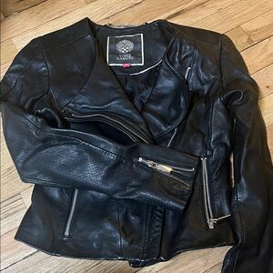 Vince Camuto Black Leather Moto Jacket